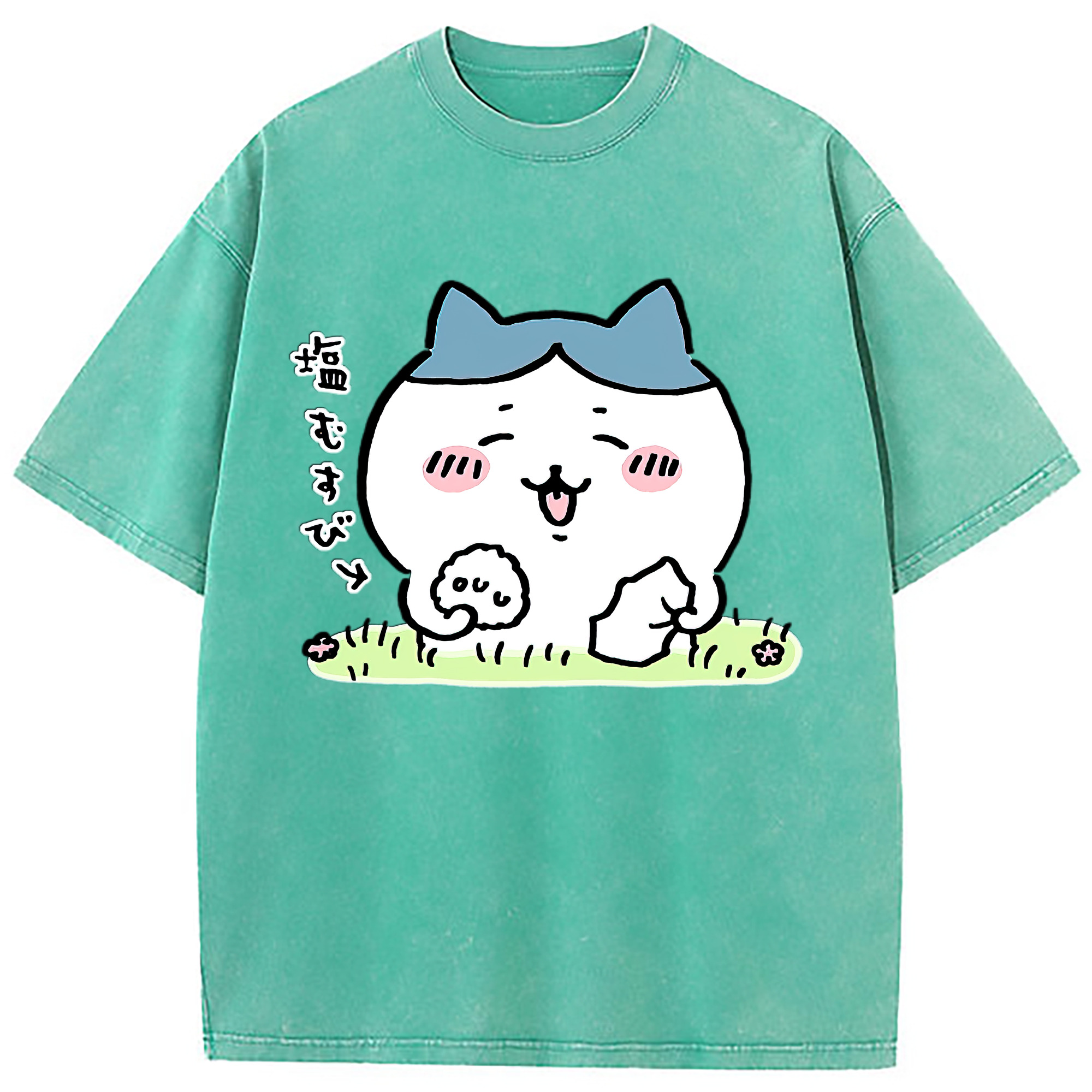 （画像用） ちいかわ ハチワレ Chii-kawa hachiware 綿100% ヴィンテージ風 半袖Tシャツ（フロントプリント）